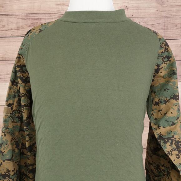 Rothco Combat Shirt Mens Large Green Digital Camo Tactical Long Sleeve Pockets - Picture 1 of 10
